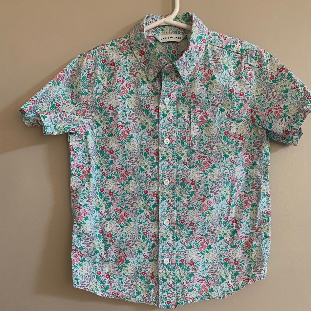Janie and Jack boys floral Easter shirt